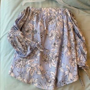 Off the shoulder Floral Dress Shirt